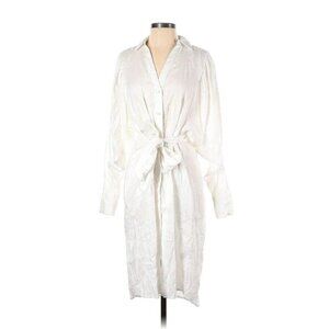 NWT Johanna Ortiz x H&M Oversized Linen Shirt Dress in White Puff Sleeve S